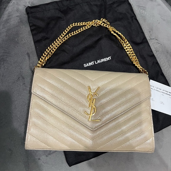 YSL cassandre flap large wallet on chain beige - Picture 3 of 16